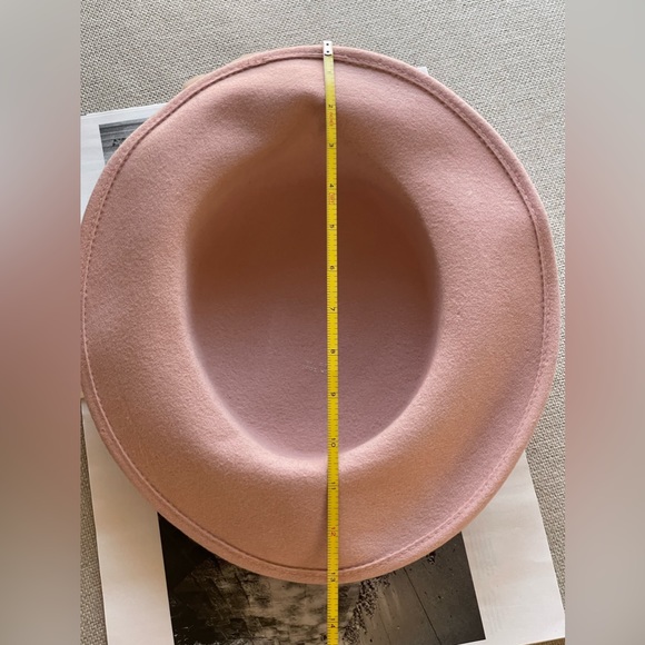 Elegant 100% Wool Wide Brim / Rose / Lace Hat In Dusty Rose-Royal/Derby/Church - Picture 13 of 14